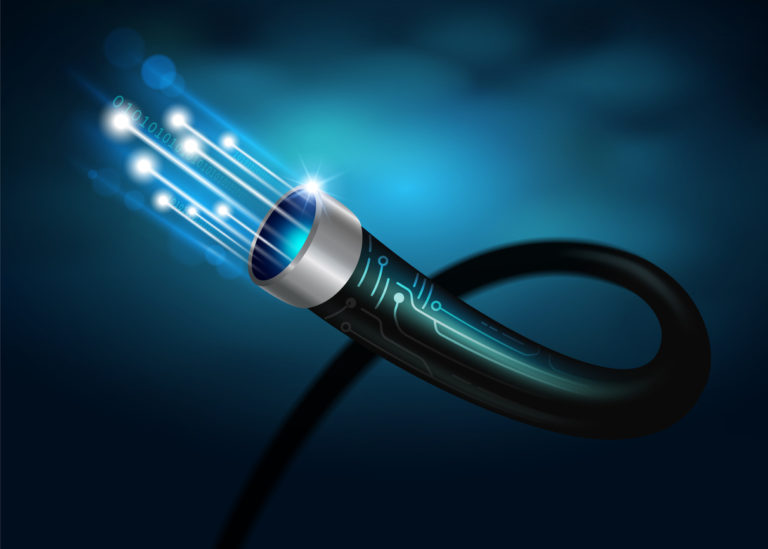 An illustration of a fiber-optic cable