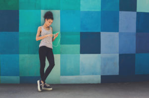 woman using t-mobile smartphone