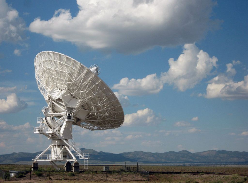Massive satellite dish in the desert