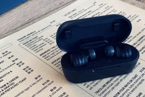 Audio Technica ATH-CKS5TW Earbuds and Case Photograph for Review