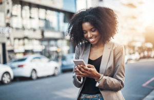 Business woman using a smartphone