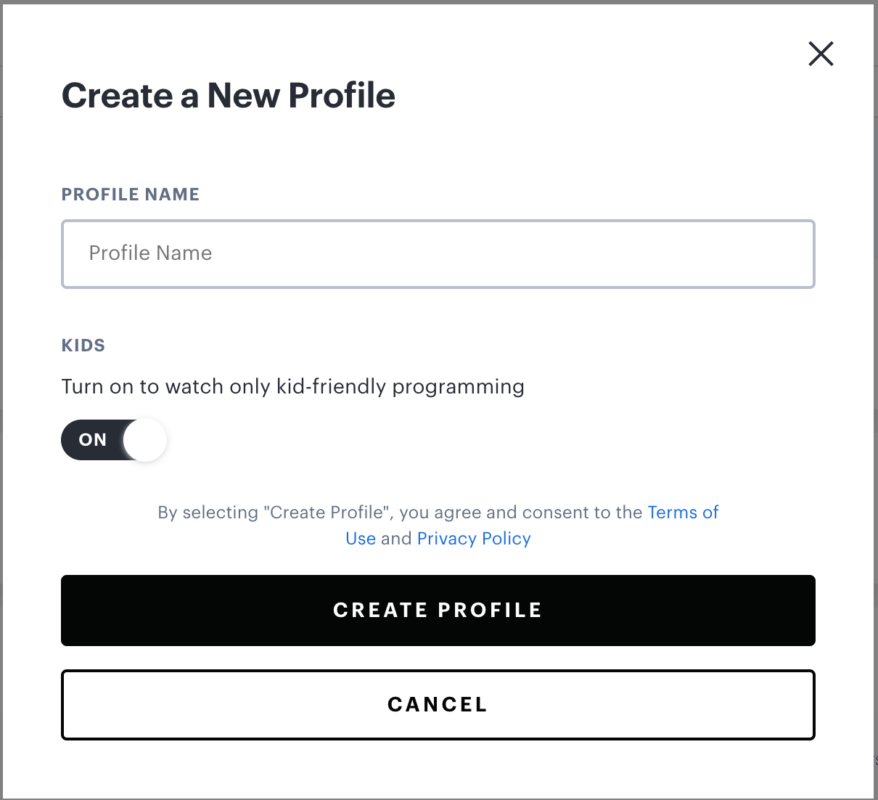 Hulu kids profile screenshot