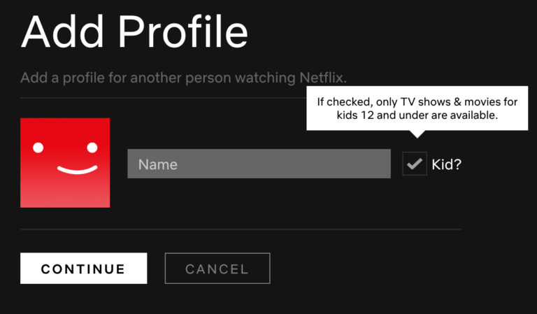 Netflix Kids profile