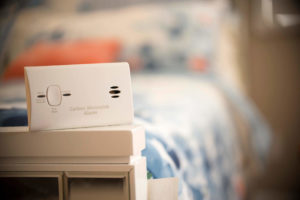 Carbon monoxide alarm in bedroom