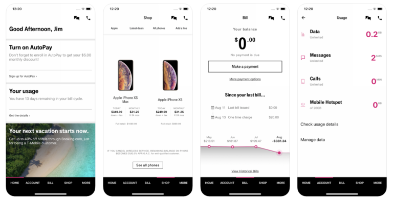 Screenshot of My T-Mobile App