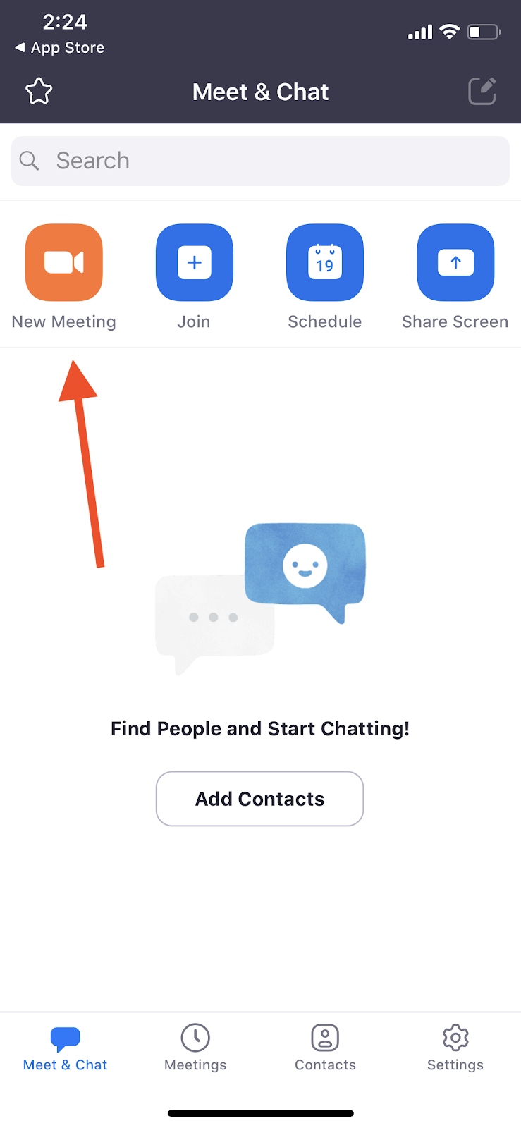 Start New Zoom Meeting on Your Phone