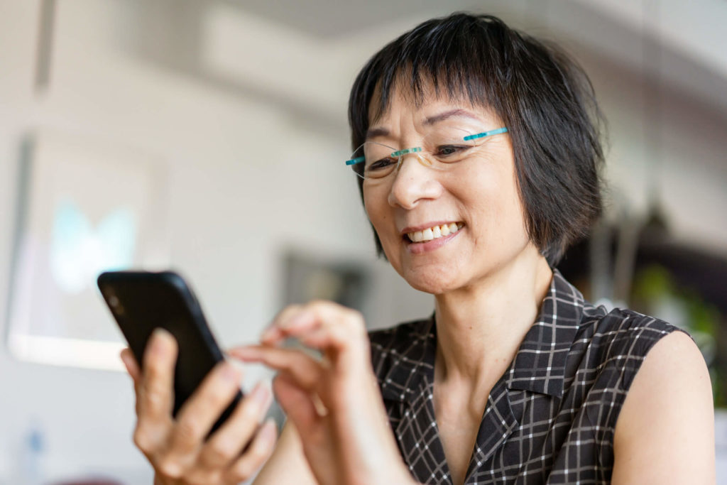 Woman using an smartphone