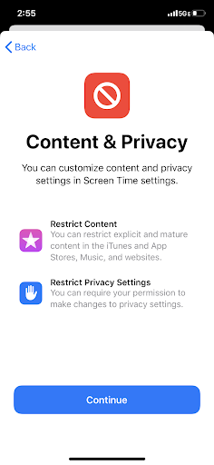 Set Content and Privacy Settings