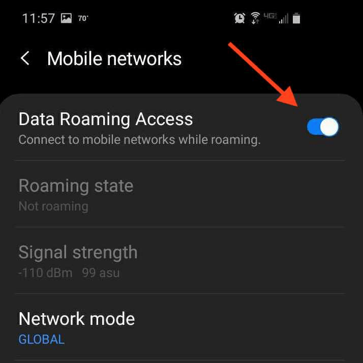 Turn Off Roaming Access on Android