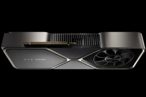 Side shot of an Nvidia GeForce RTX 3080 GPU