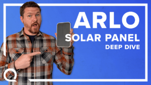Smart home expert Steve holding the Arlo Solar Panel
