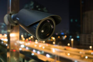 Security camera at night