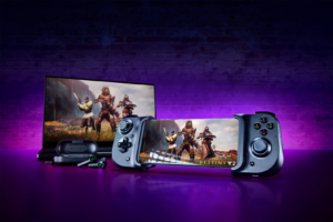 Razer console on purple background