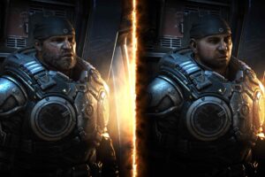 Marcus Fenix and Dave Bautista in Gears 5