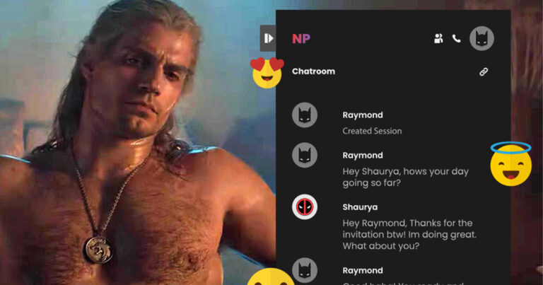 Image of the Netflix Party Tool being used while watching The Witcher series