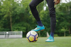 Photograph of someone playing soccer