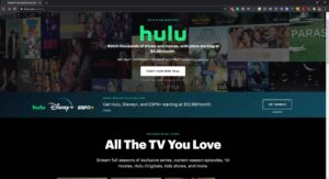 Hulu home page