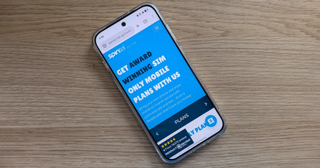 Spintel Mobile on a smartphone