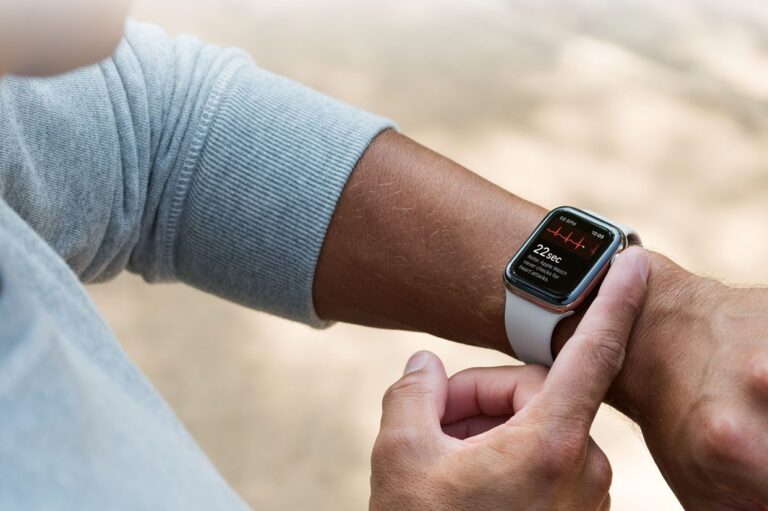 Man using the Apple Watch ECG feature