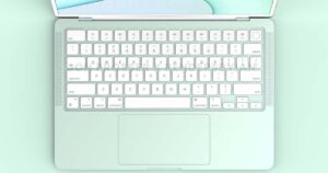Mint green MacBook Air design render