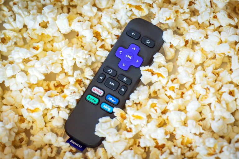 Roku Remote in popcorn