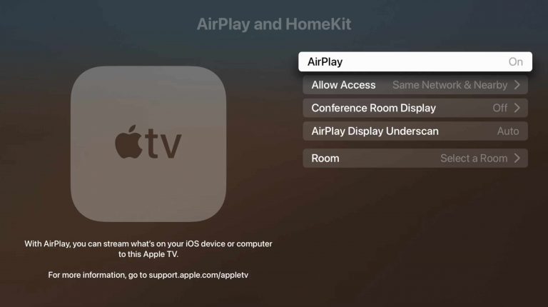 AirPlay on Apple TV