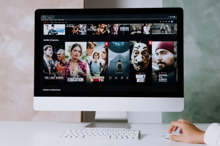 A photo of the Netflix Australia interface on a Mac desktop