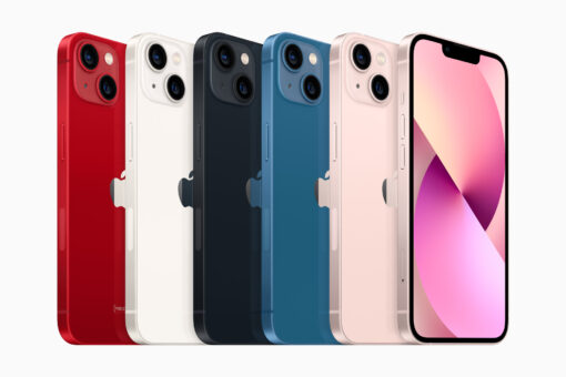 Apple iPhone 13 in five different colours
