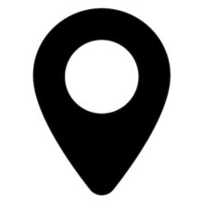 A black and white location icon