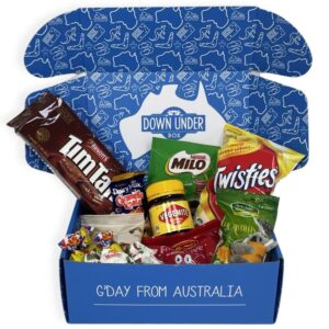 Best gifts for Australians living overseas - a box full of Aussie treats