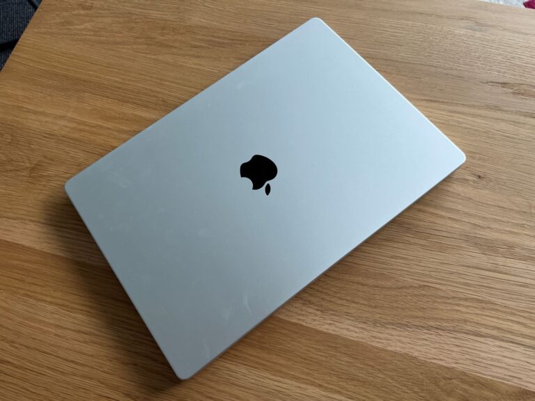 Photograph of a closed MacBook Pro M1 Pro