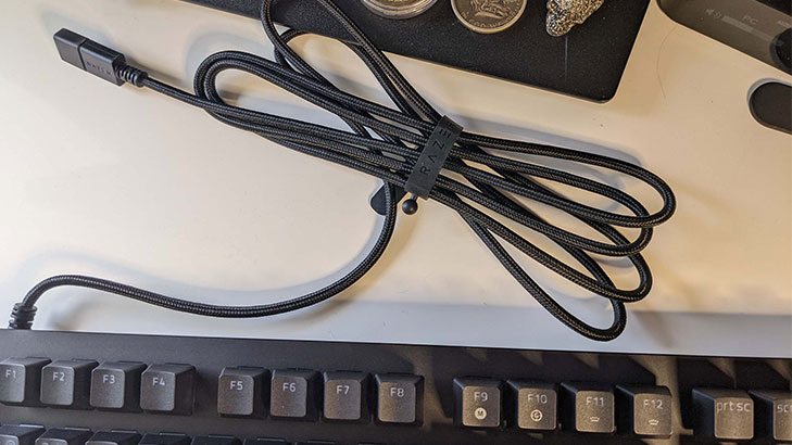 Razer Huntsman Elite V2 Optical Gaming Keyboard cord and top of keyboard
