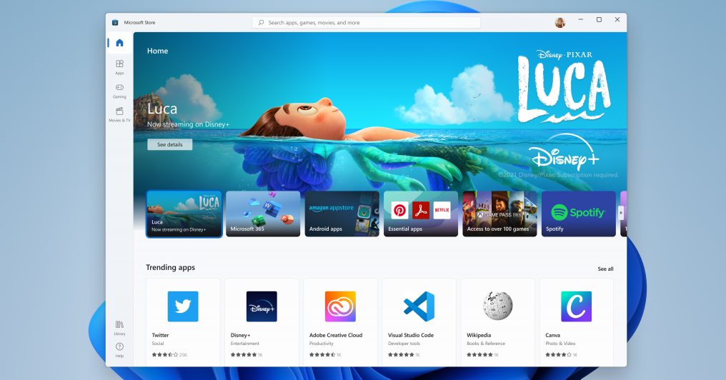 Windows 11 Store Home