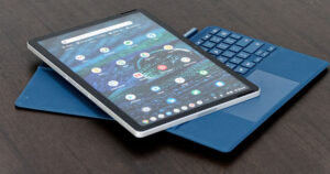 Photograph of the HP Chromebook x2 11 in tablet mode