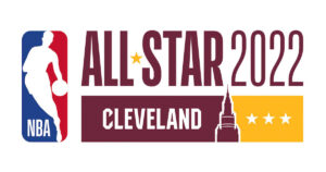 The official logo for the 2022 NBA All-Star Game in Cleveland