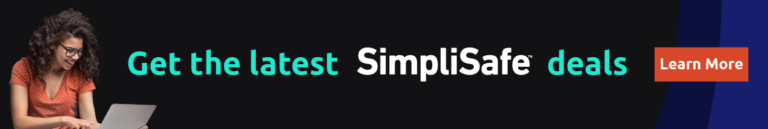 Banner advertising latest deals for SimpliSafe - Click to learn more