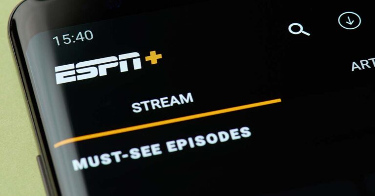 ESPN+ app on smartphone
