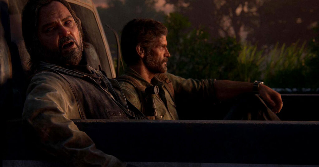 The Last of Us Part 1 review | Fidelity mode image of Joel and Bill