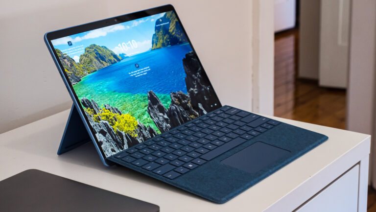 Surface Pro 9 open facing right