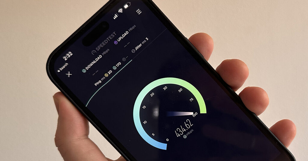 Telstra 5G home internet speed test