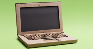Graphic of a laptop made from cardboard