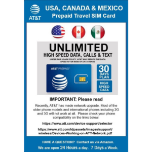 AT&T USA-Canada-Mexico Prepaid Travel SIM Card
