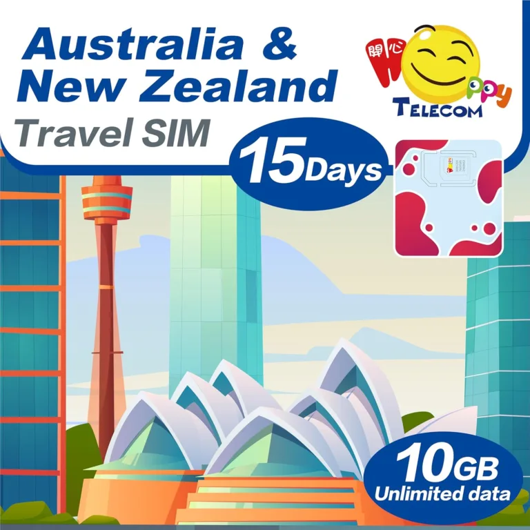 Happy 5G Australia and New Zealand Data Travel Sim Card