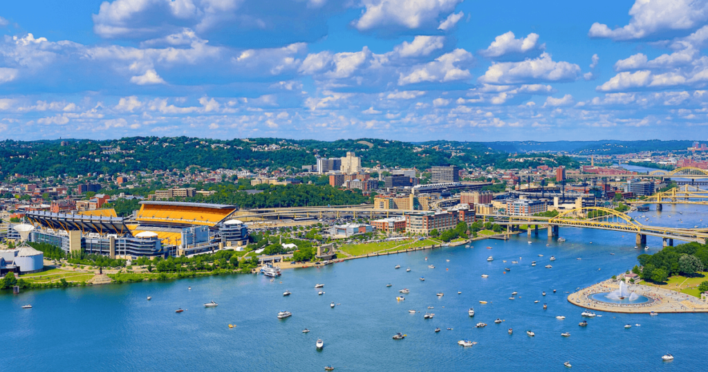 pittsburgh view of water and stadium