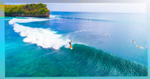 Photograph of surfing in Bali - Best SIM cards for Bali