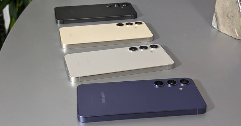 Photograph of the Samsung Galaxy S24 colours - Reviews.org/au/