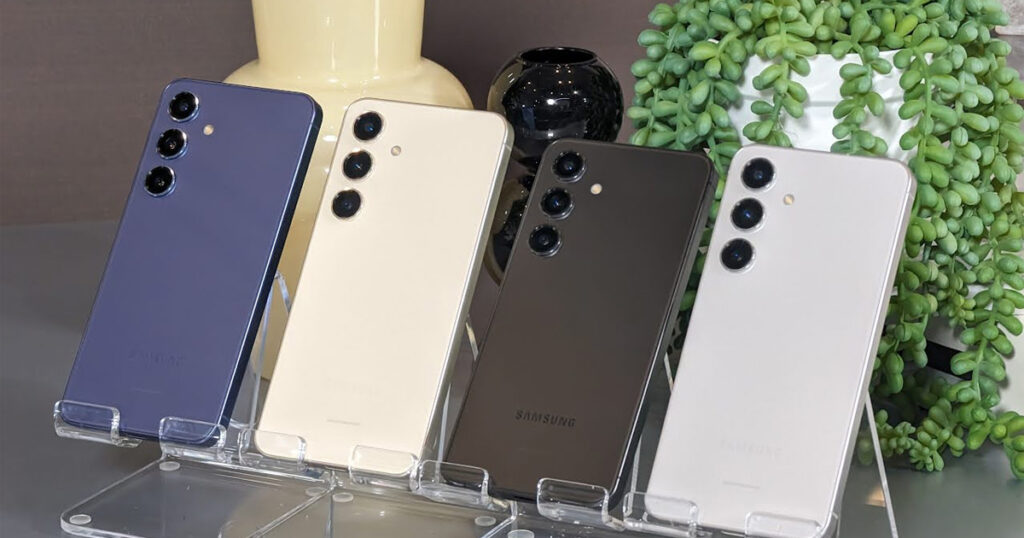 Photograph of the Samsung Galaxy S24 colours - Reviews.org/au/