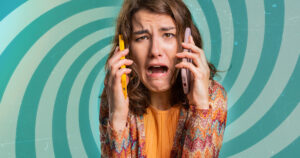 Woman with unlimited mobile data going mad with power