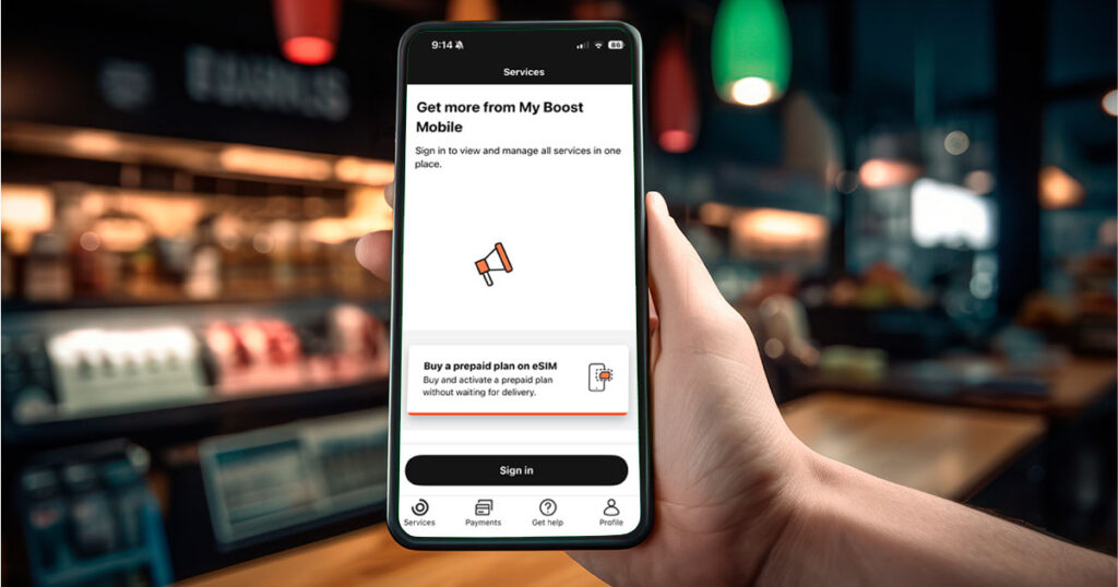 phone with Boost Mobile app home screen