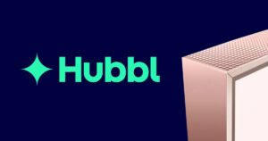 Graphic featuring the Hubbl logo and a pink Smart TV